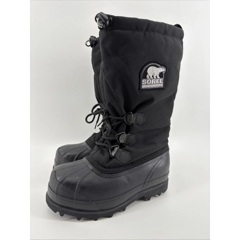 Sorel Glacier Mens NM1042-010 Extreme‎ Black Snow Boots Men's Size 8